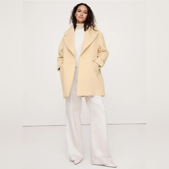 SOLD❣️NWT Banana Republic Double Faced Wool Blend Peacoat Size Small - Picture 5 of 9